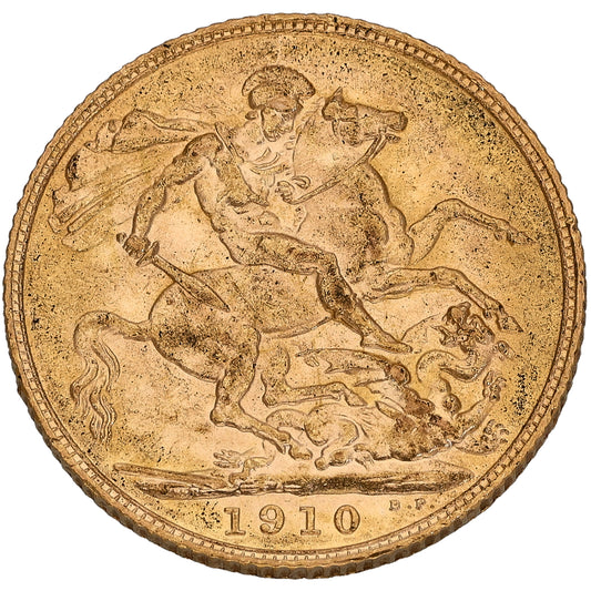22ct Gold King Edward VII Full Sovereign Coin 1910