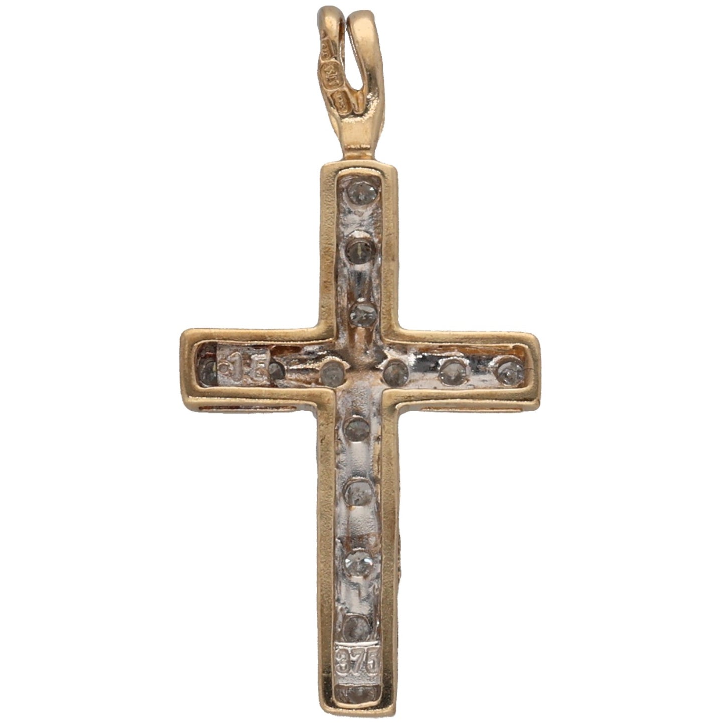 9ct Gold 0.14ct Diamond Cross Pendant