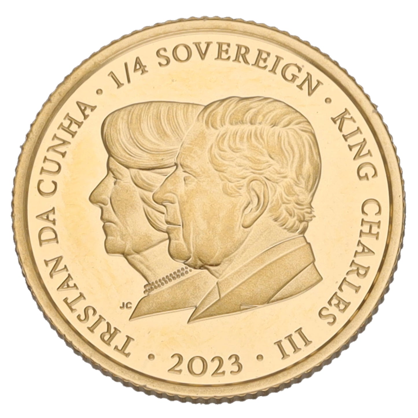 22ct Gold King Charles III Coronation Quarter Sovereign Coin 2023