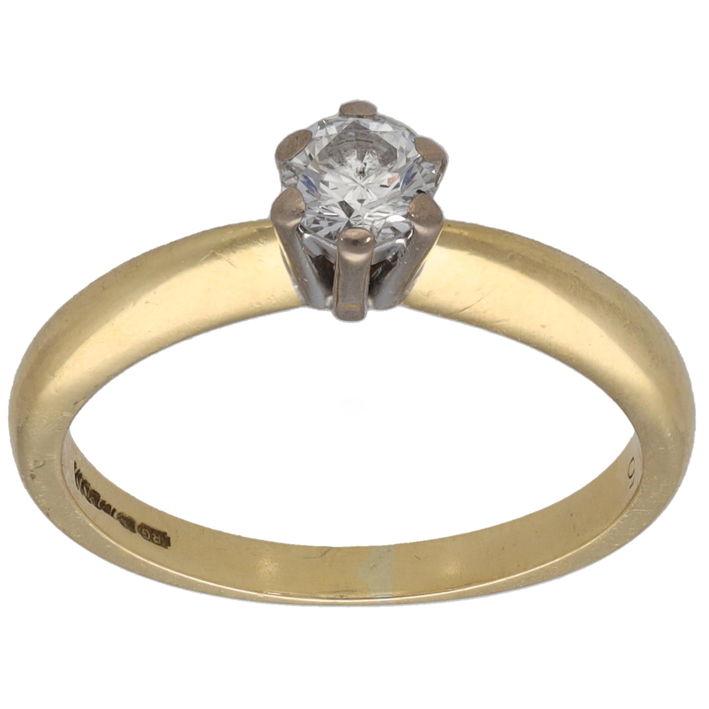 18ct Gold 0.30ct Diamond Solitaire Ring Size K
