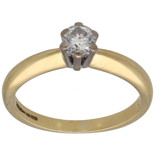 18ct Gold 0.30ct Diamond Solitaire Ring Size K