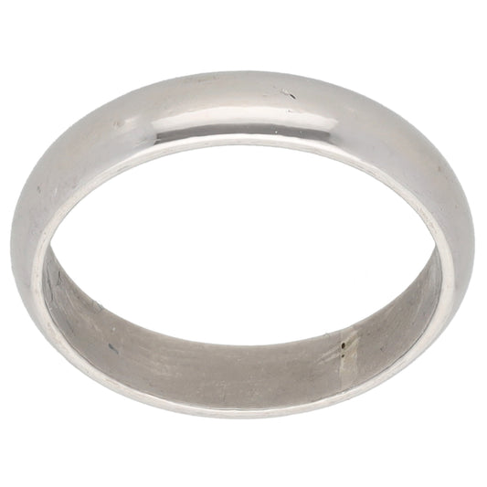 18ct White Gold Plain Wedding Ring Size K