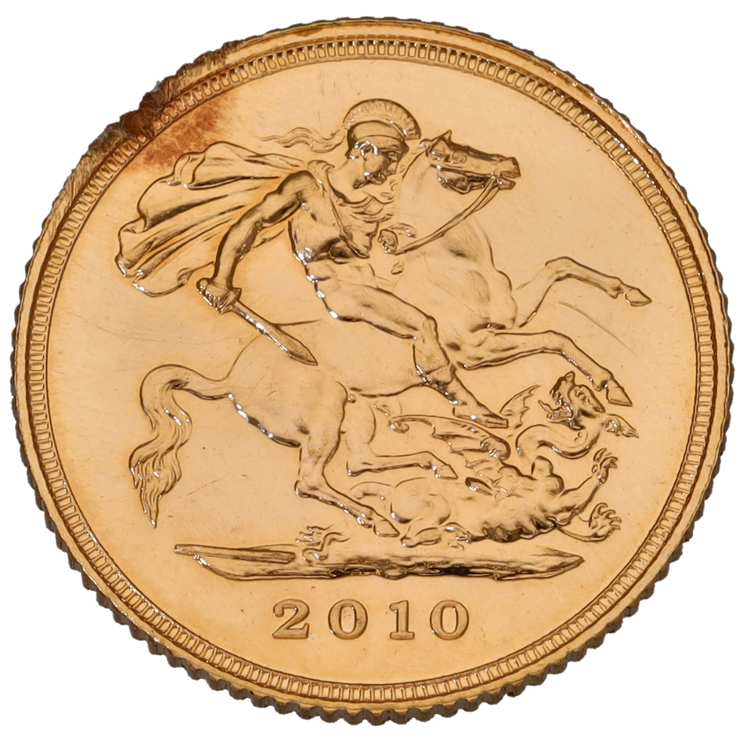 22ct Gold Queen Elizabeth II Half Sovereign Coin 2010