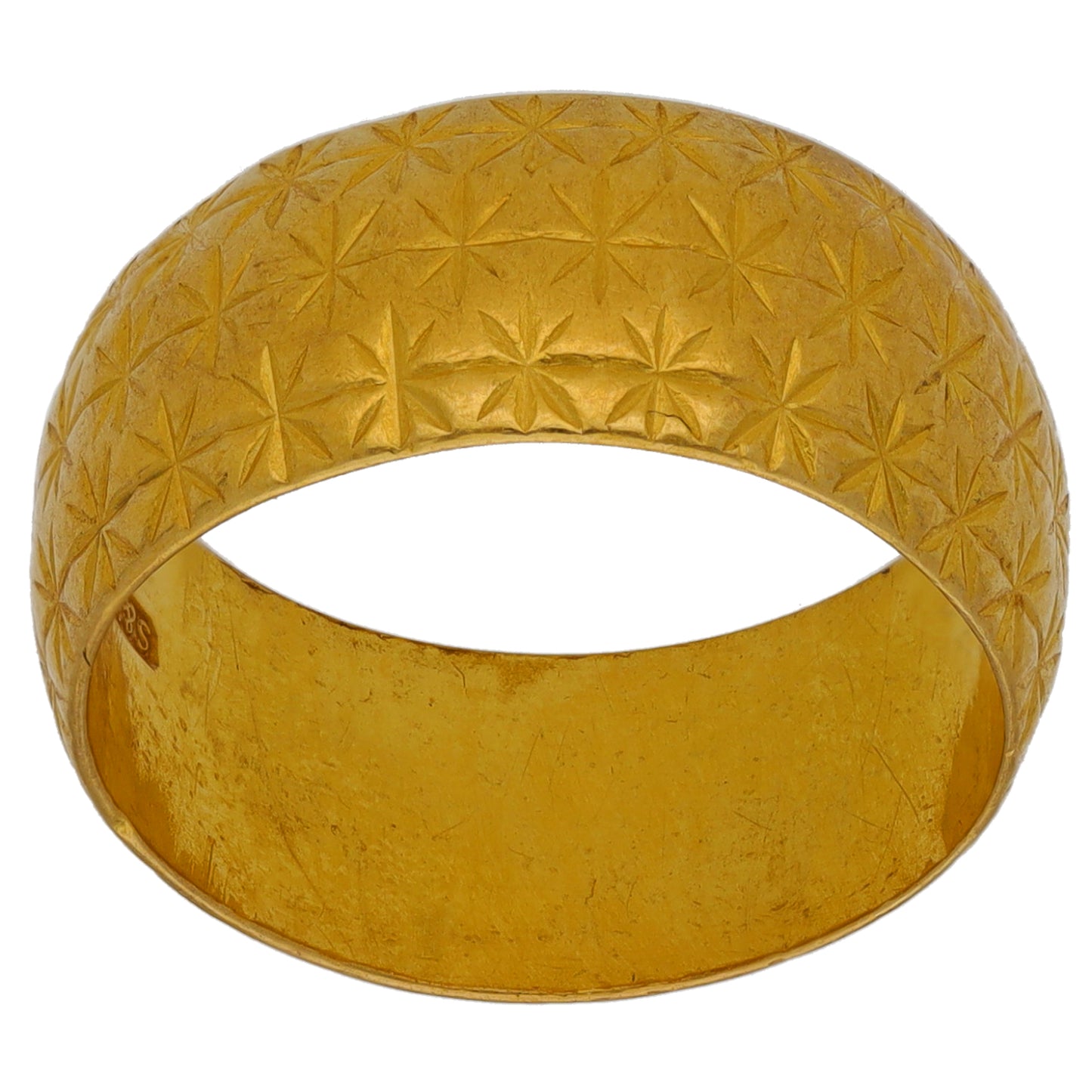 22ct Gold Patterned Wedding Ring Size N