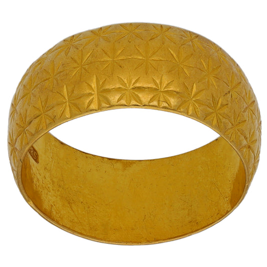 22ct Gold Patterned Wedding Ring Size N