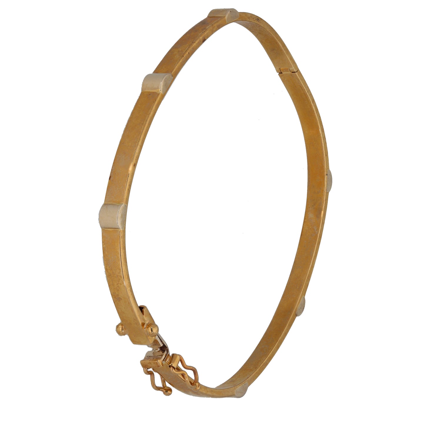 9ct Bi-Colour Gold Hinged/Clasp Bangle