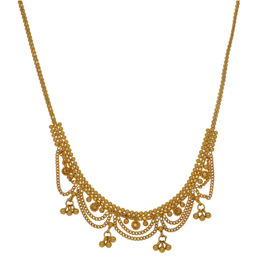 New 22ct Gold Chocker Drop Necklace 18"