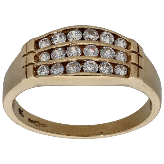 9ct Gold Cubic Zirconia Dress/Cocktail Ring Size K