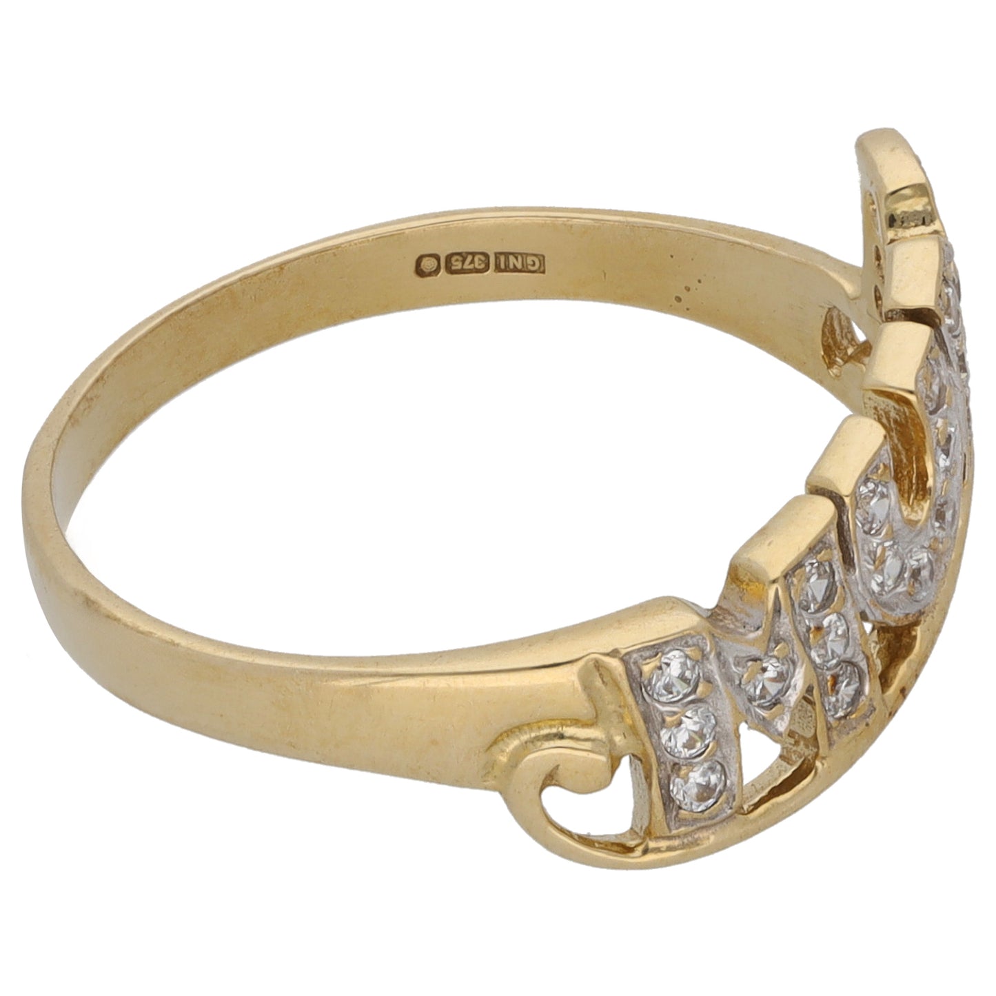 9ct Gold Cubic Zirconia Mum Ring Size S