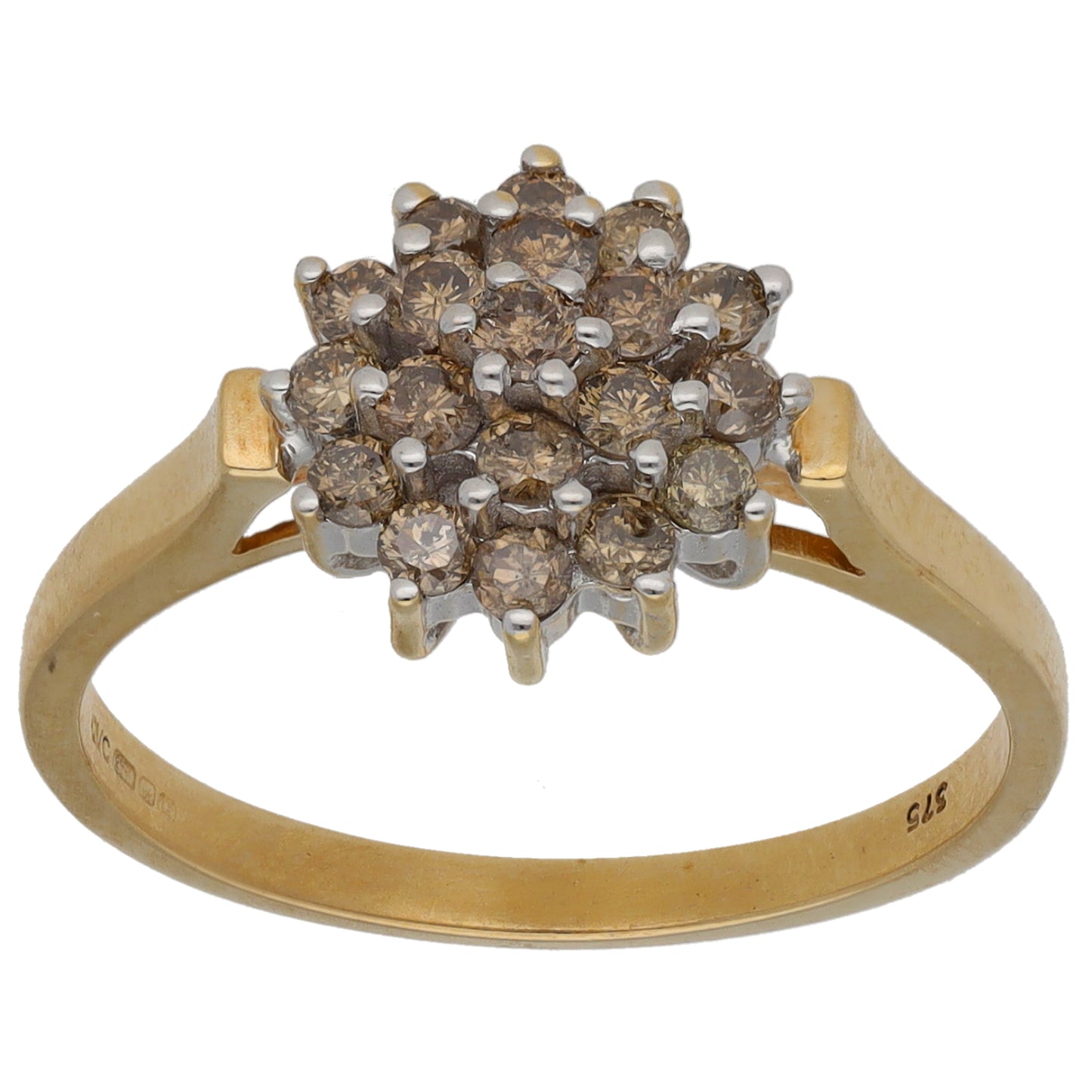 9ct Gold 0.57ct Diamond Cluster Ring Size O