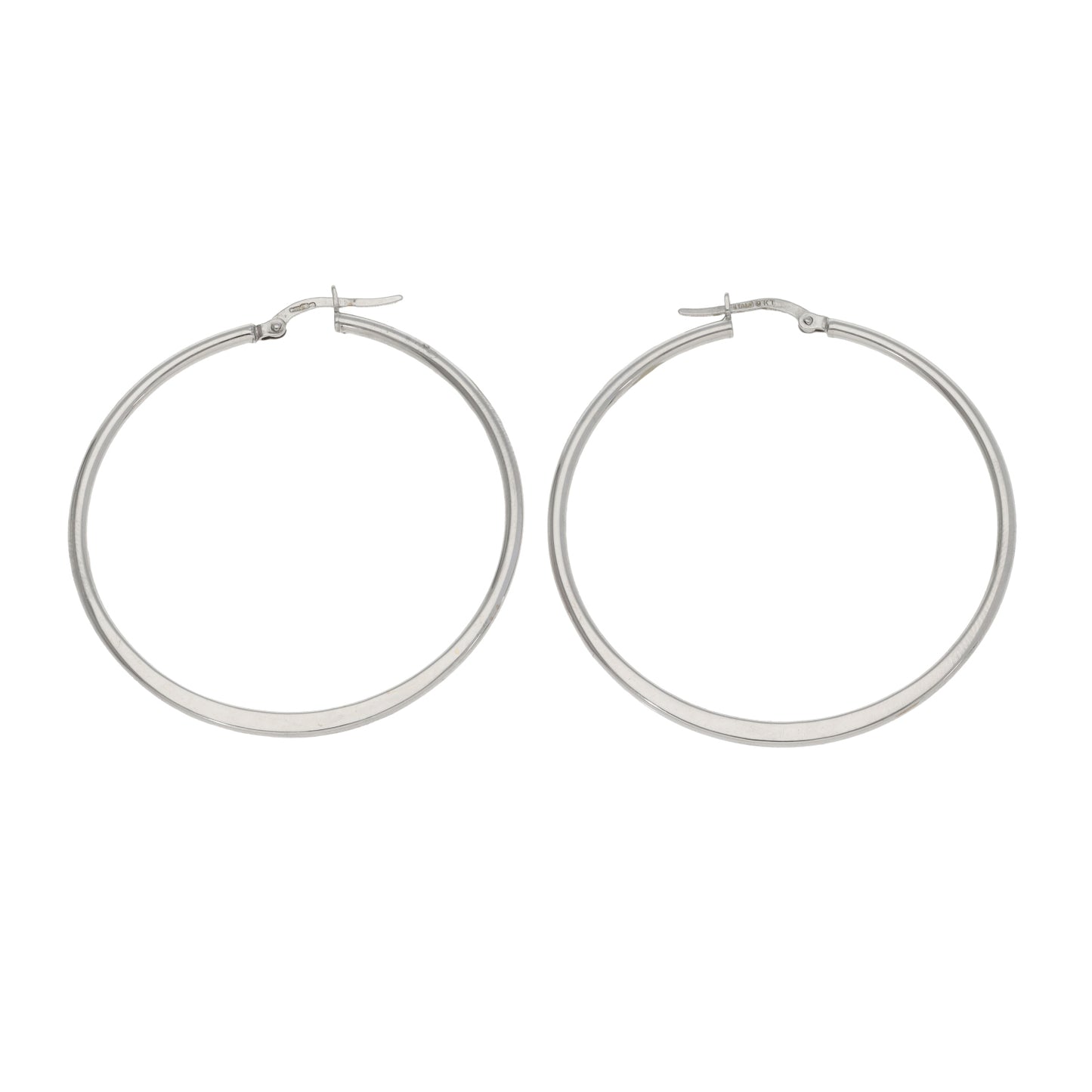 9ct White Gold Hoop Earrings