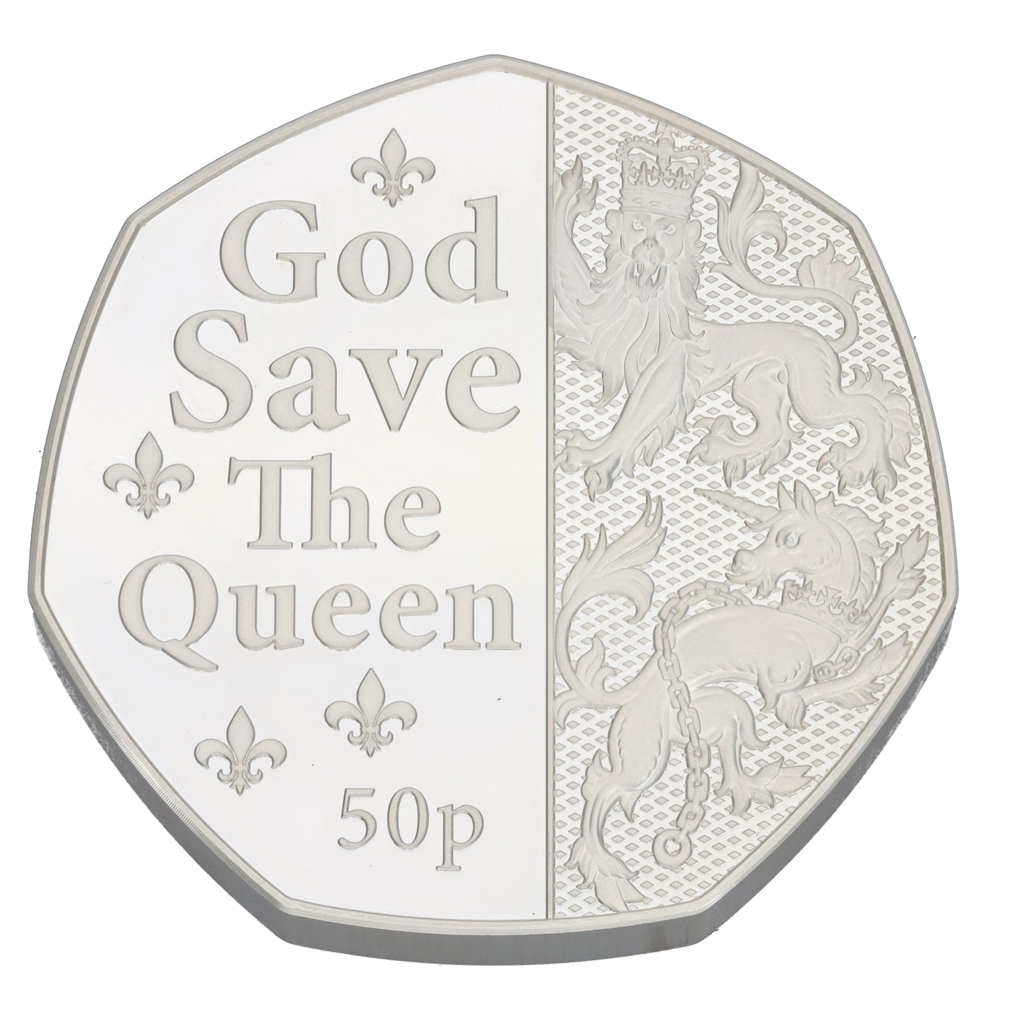 Silver Queen Elizabeth II God Save The Queen 50p Coin 2022