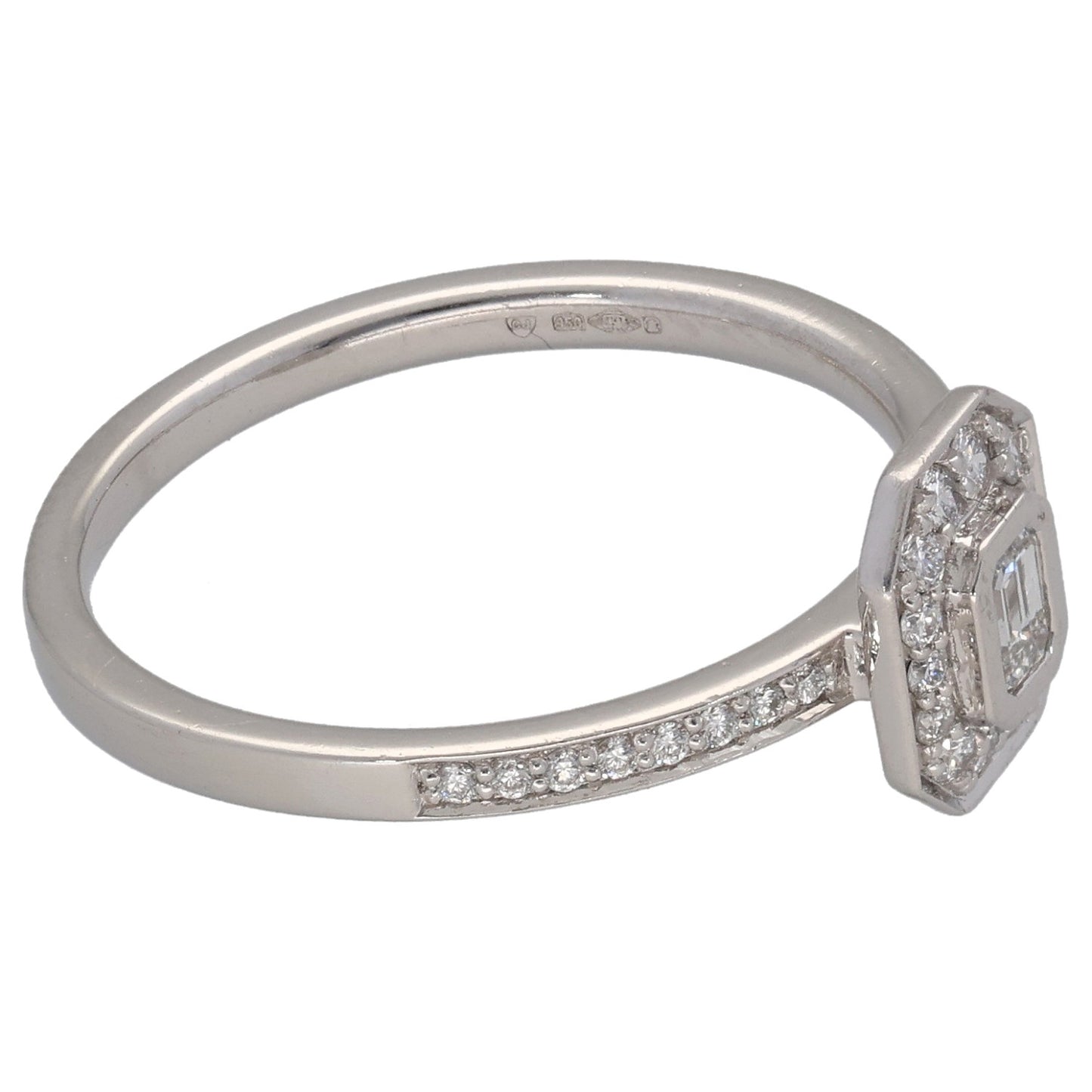 Platinum 0.30ct Diamond Dress/Cocktail Ring Size P