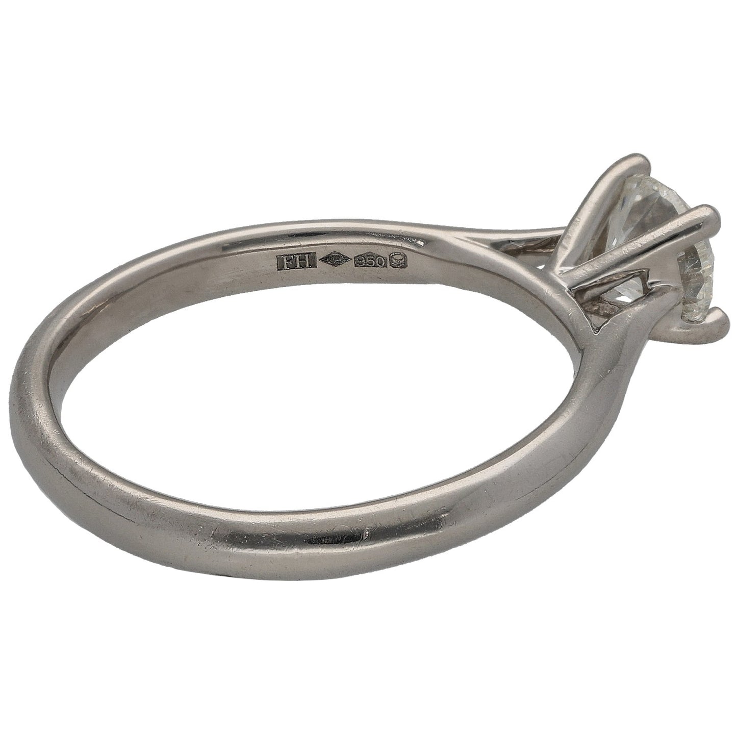 Platinum 1.00ct Diamond Solitaire Ring Size S