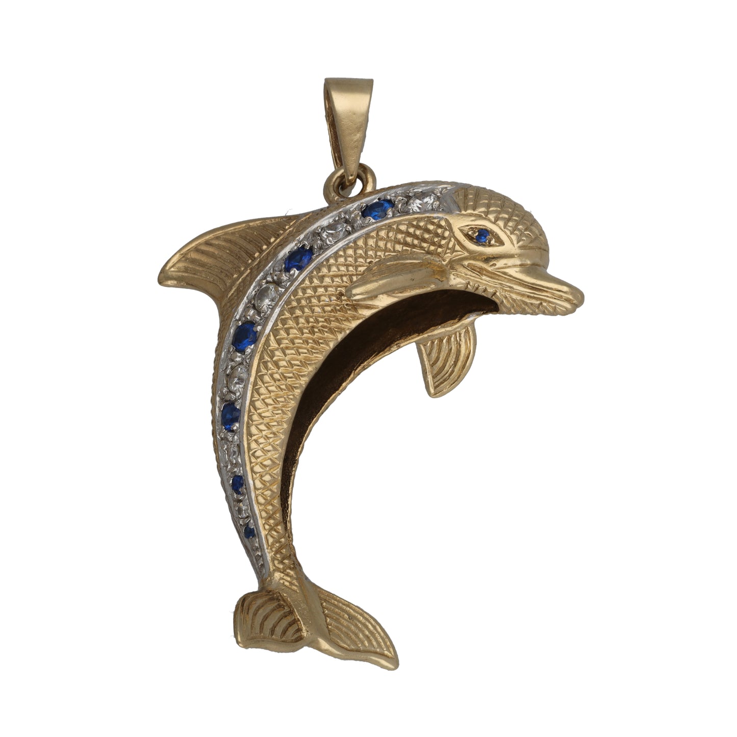 9ct Gold Imitation Gems Dolphin Pendant