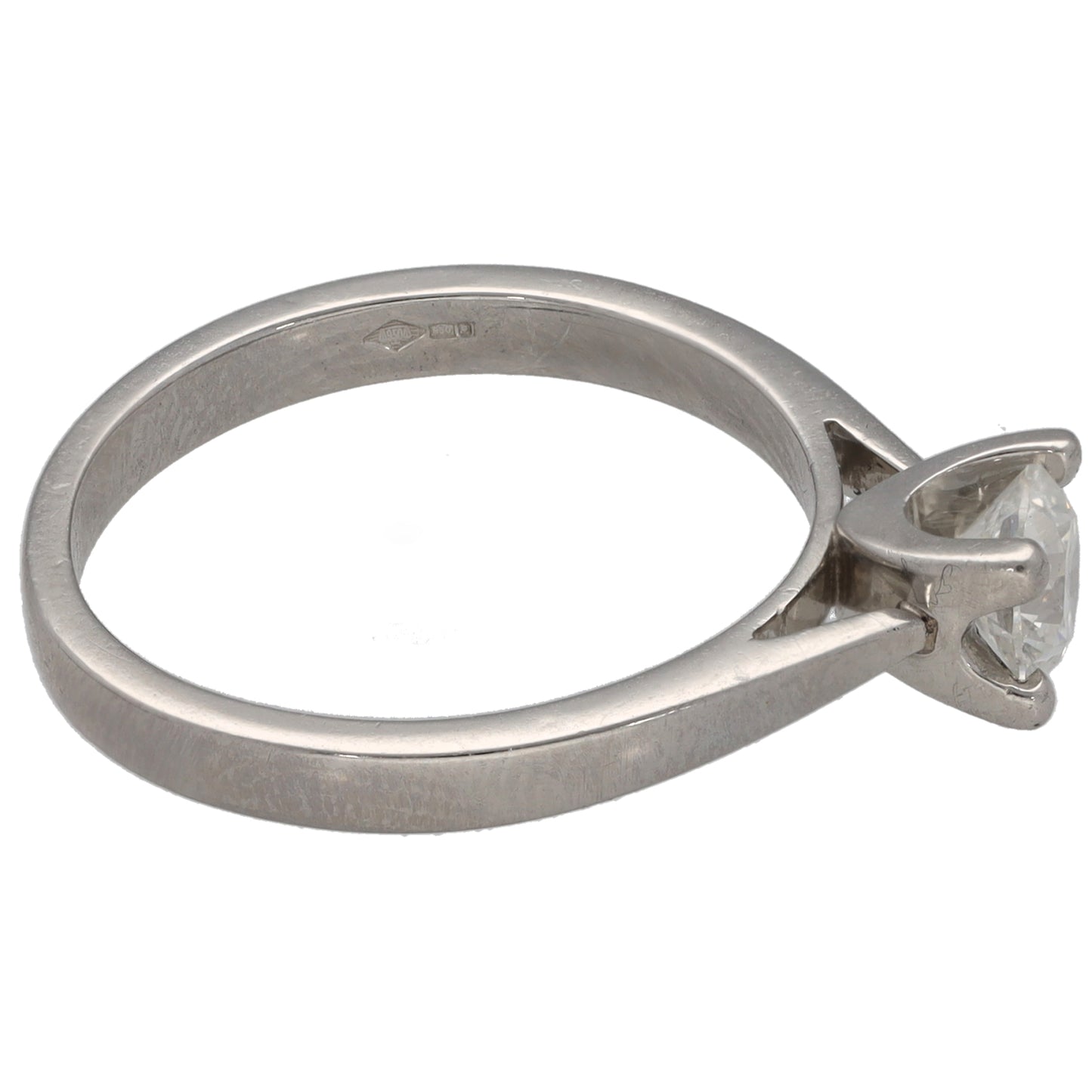 Platinum 0.48ct Diamond Solitaire Ring Size L