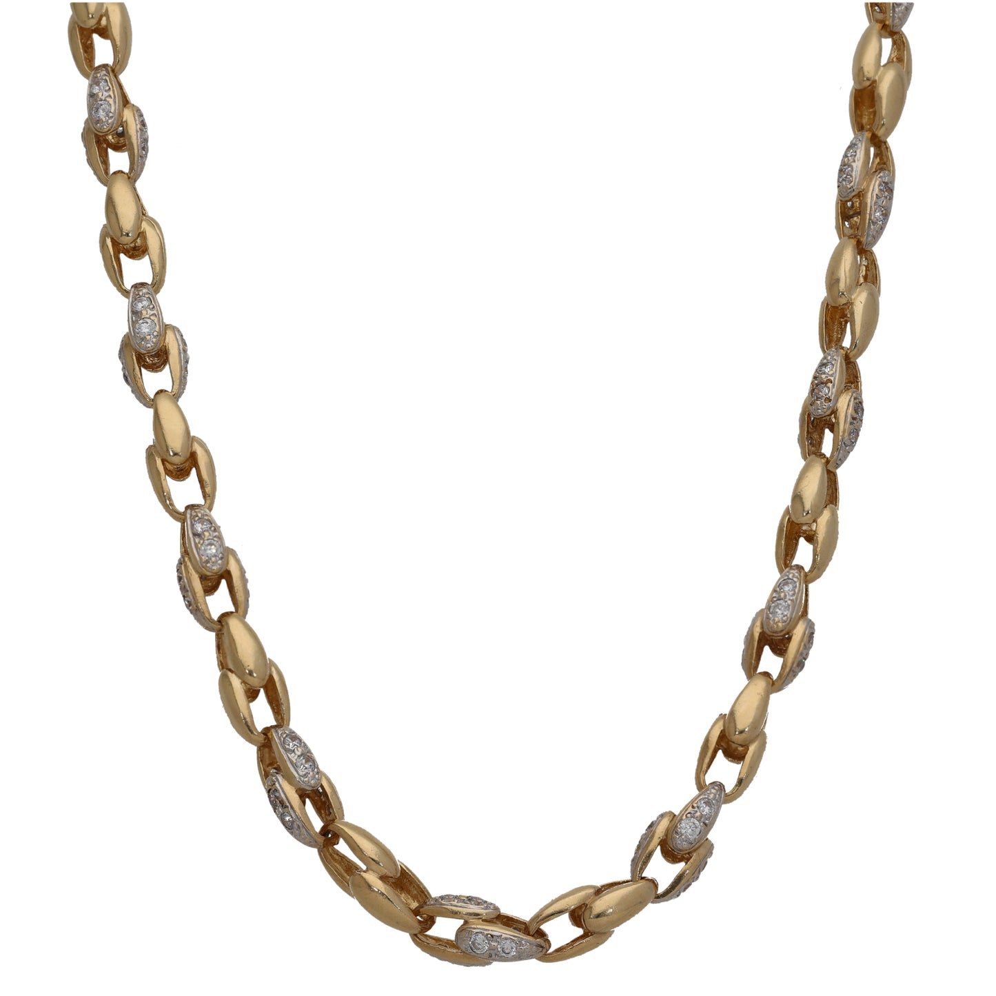 9ct Gold Cubic Zirconia Fancy Necklace 26"