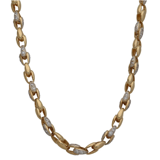 9ct Gold Cubic Zirconia Fancy Necklace 26"