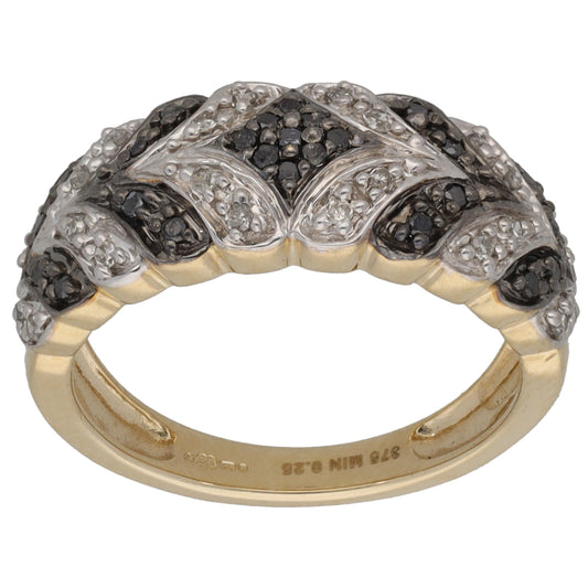 9ct Gold 0.245ct Diamond Dress/Cocktail Ring Size L