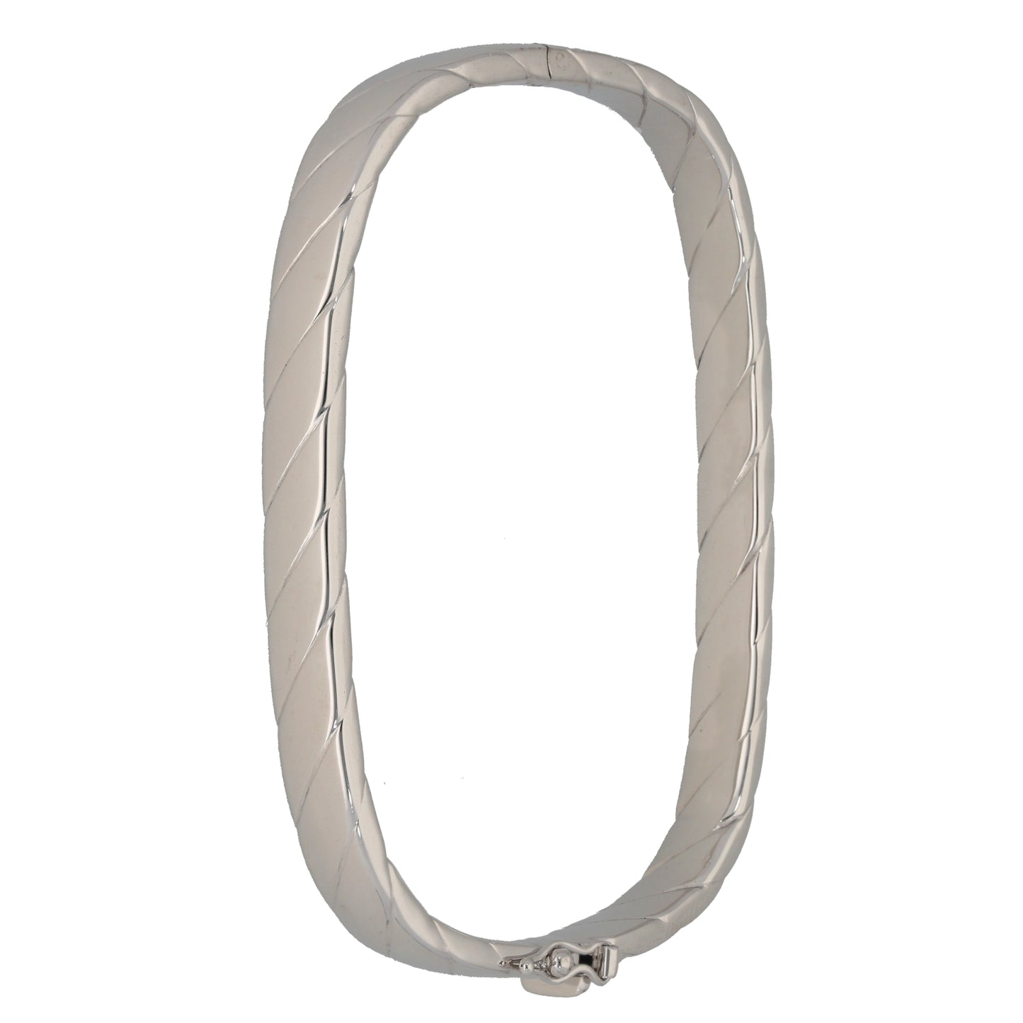9ct White Gold Hinged/Clasp Bangle