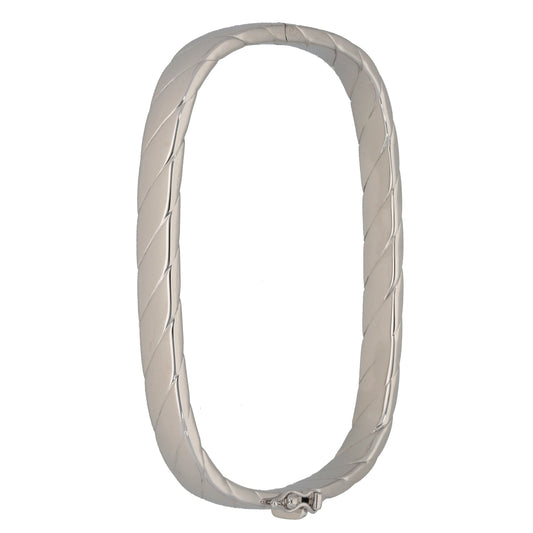 9ct White Gold Hinged/Clasp Bangle