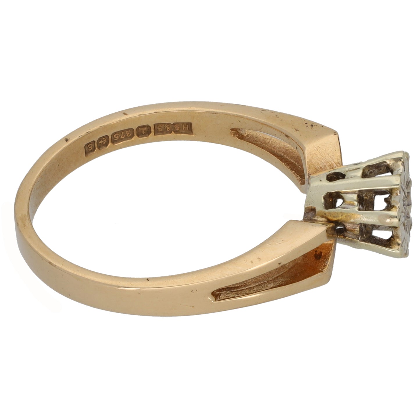 9ct Gold 0.03ct Diamond Solitaire Ring Size P