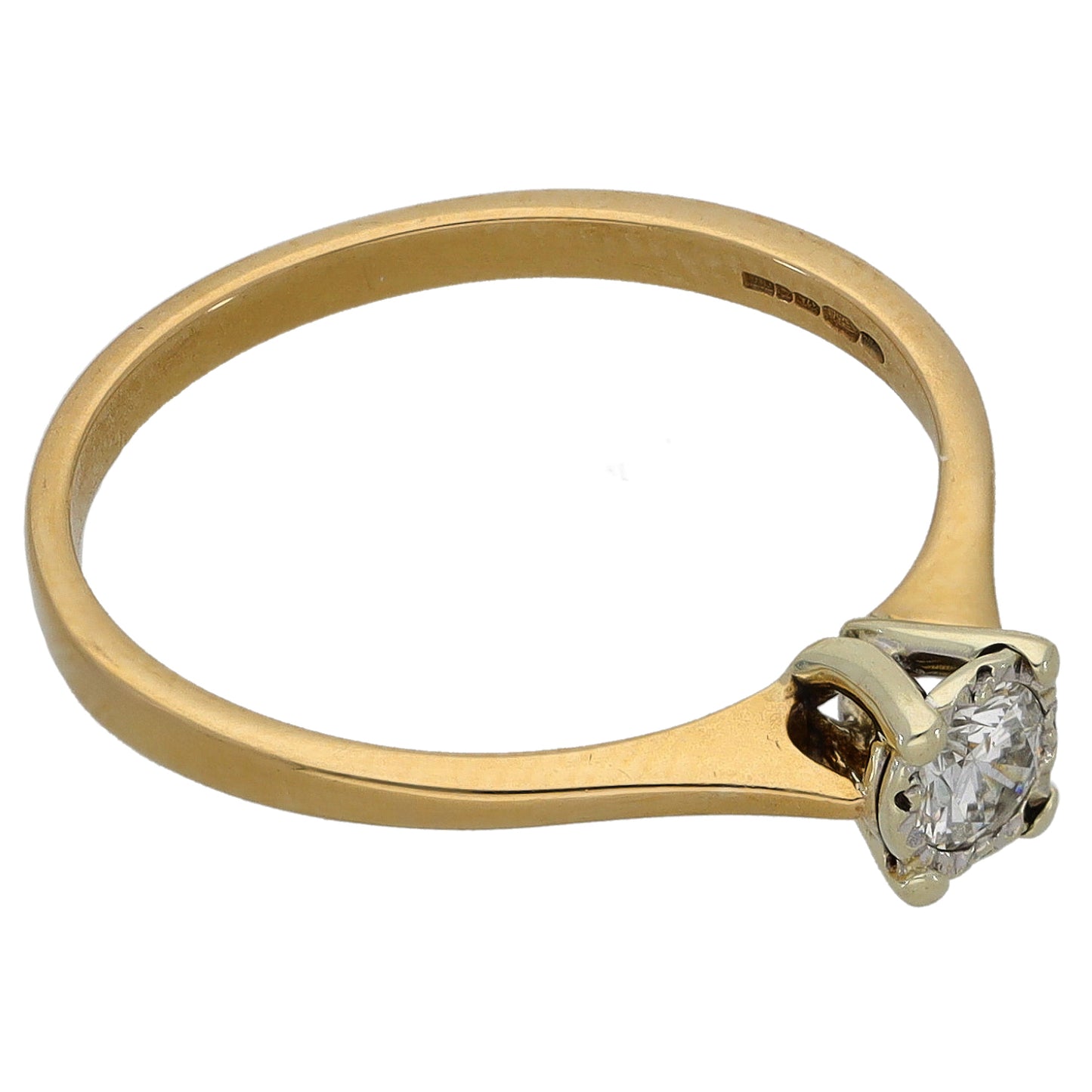 9ct Gold 0.17ct Diamond Solitaire Ring Size O