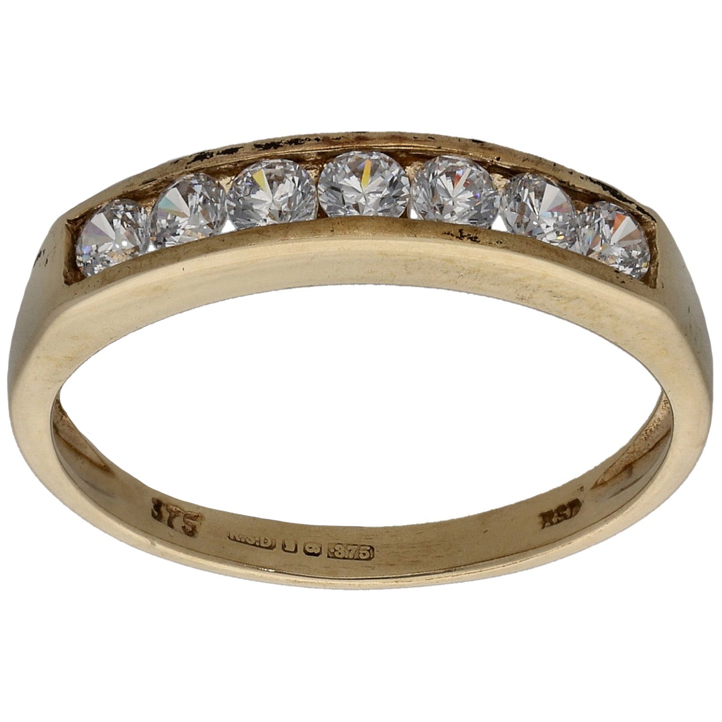 9ct Gold Cubic Zirconia Half Eternity Ring Size N