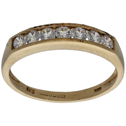 9ct Gold Cubic Zirconia Half Eternity Ring Size N