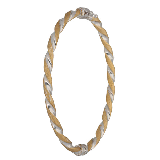9ct Bi-Colour Gold Hinged/Clasp Bangle