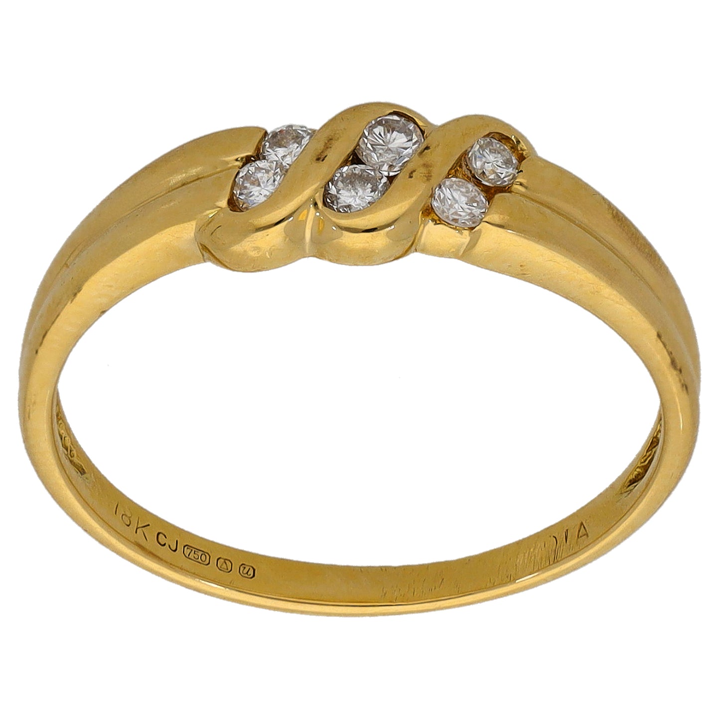 18ct Gold 0.12ct Diamond Dress/Cocktail Ring Size N