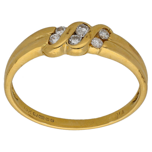 18ct Gold 0.12ct Diamond Dress/Cocktail Ring Size N