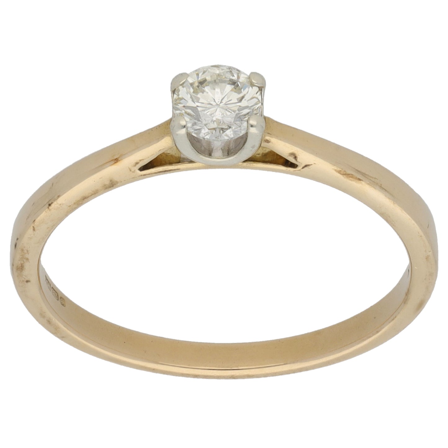 9ct Gold 0.25ct Diamond Solitaire Ring Size N