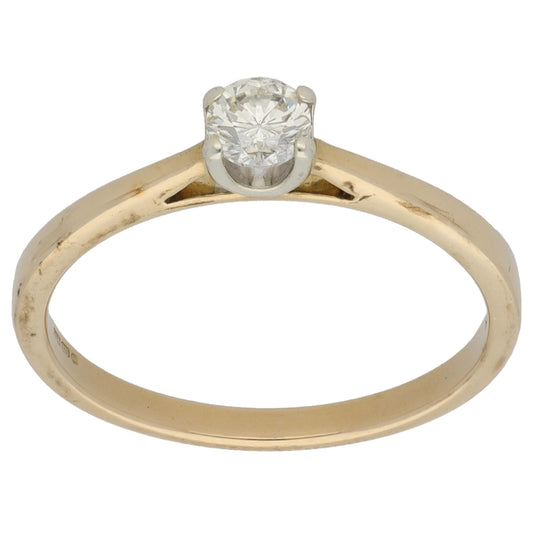9ct Gold 0.25ct Diamond Solitaire Ring Size N