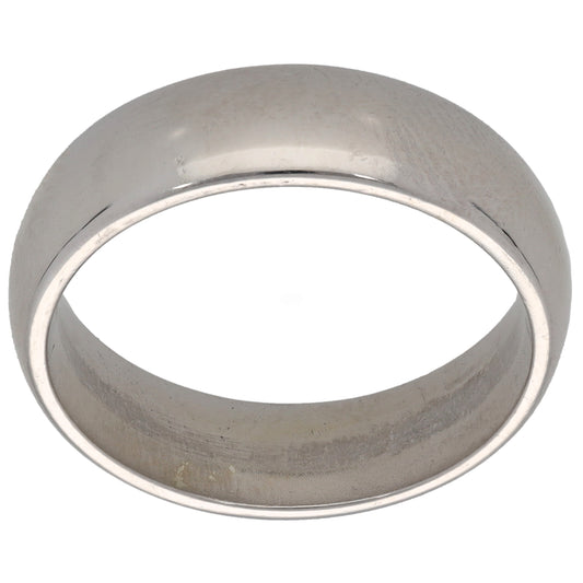 9ct White Gold Plain Wedding Ring Size P