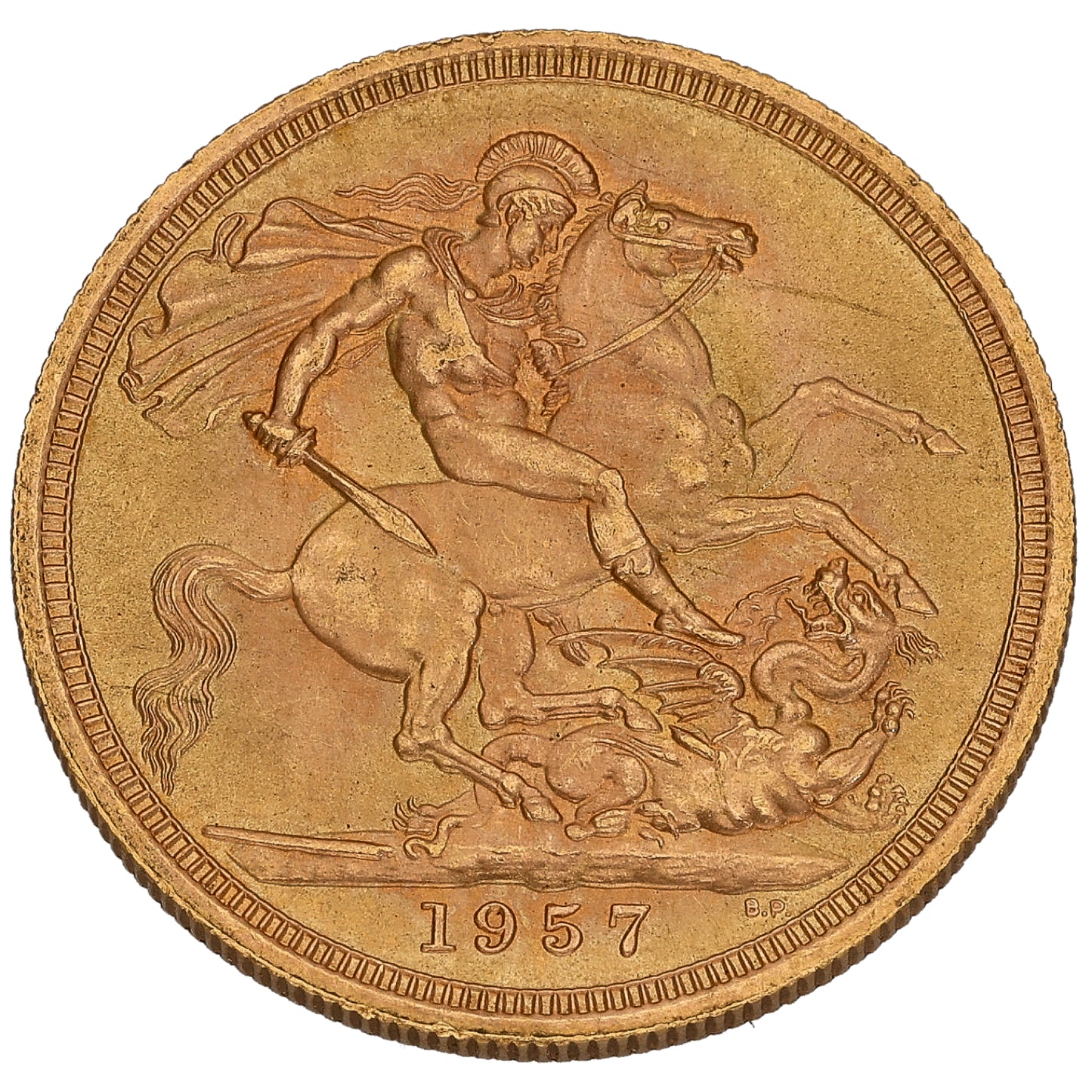 22ct Gold Queen Elizabeth II Full Sovereign Coin 1957