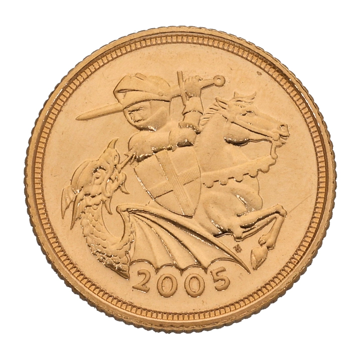 22ct Gold Queen Elizabeth II Half Sovereign Coin 2005
