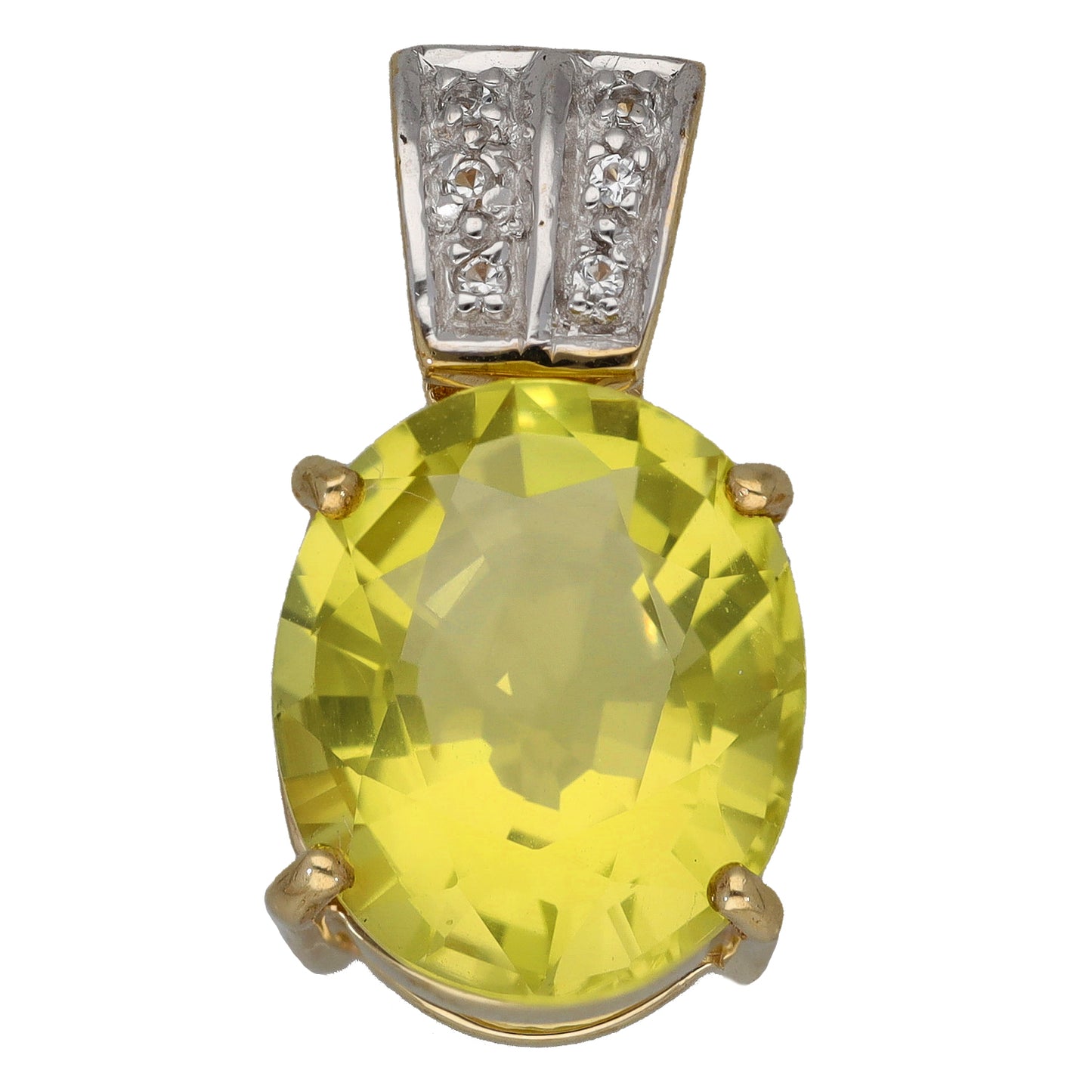 9ct Gold Citrine & Imitation Dress/Cocktail Pendant