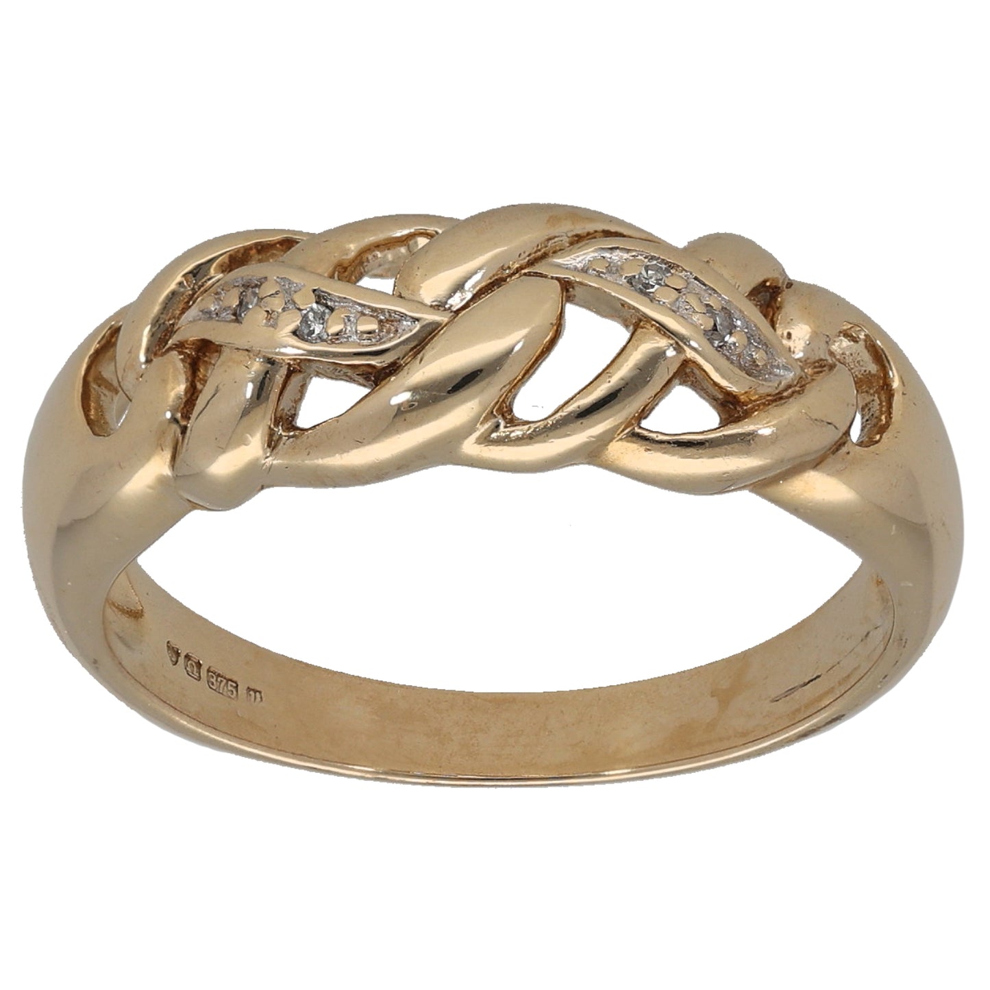 9ct Gold 0.02ct Diamond Dress/Cocktail Ring Size P