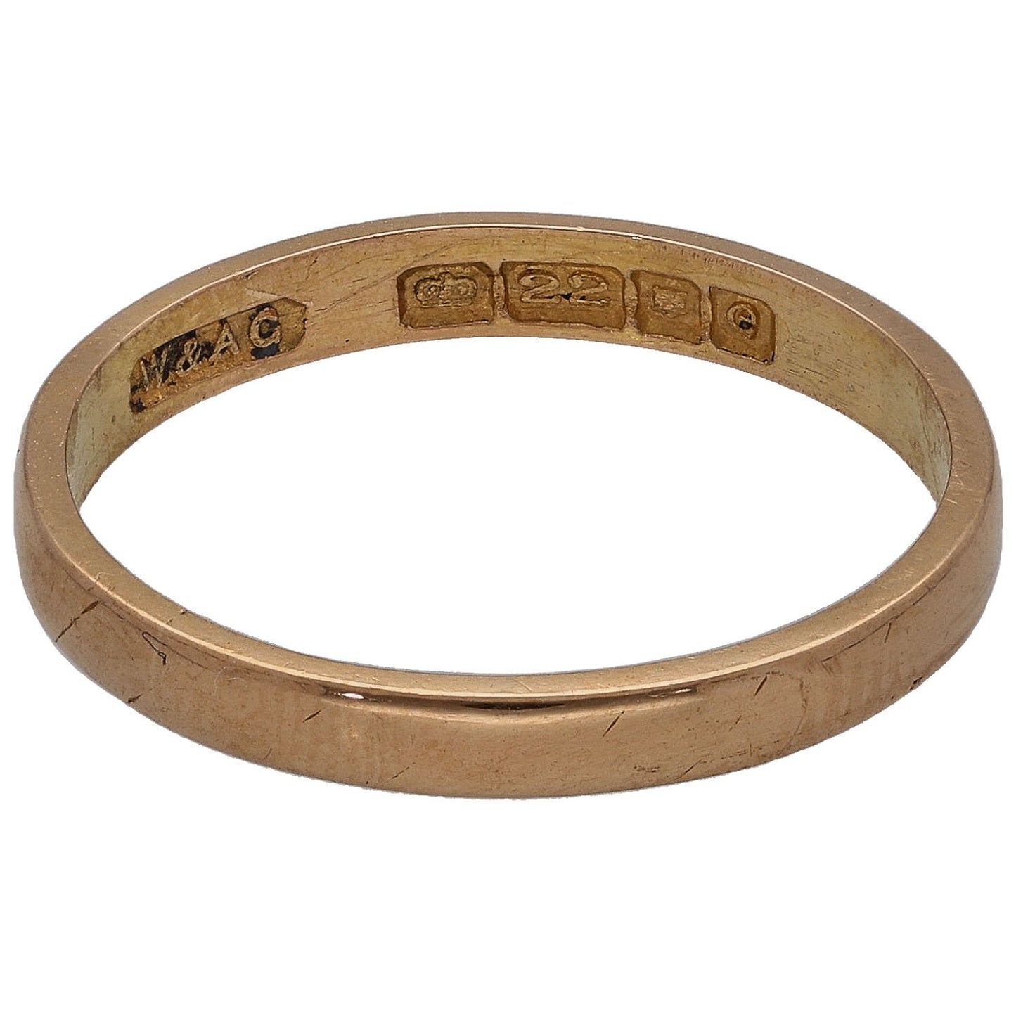 22ct Gold Plain Wedding Ring Size N