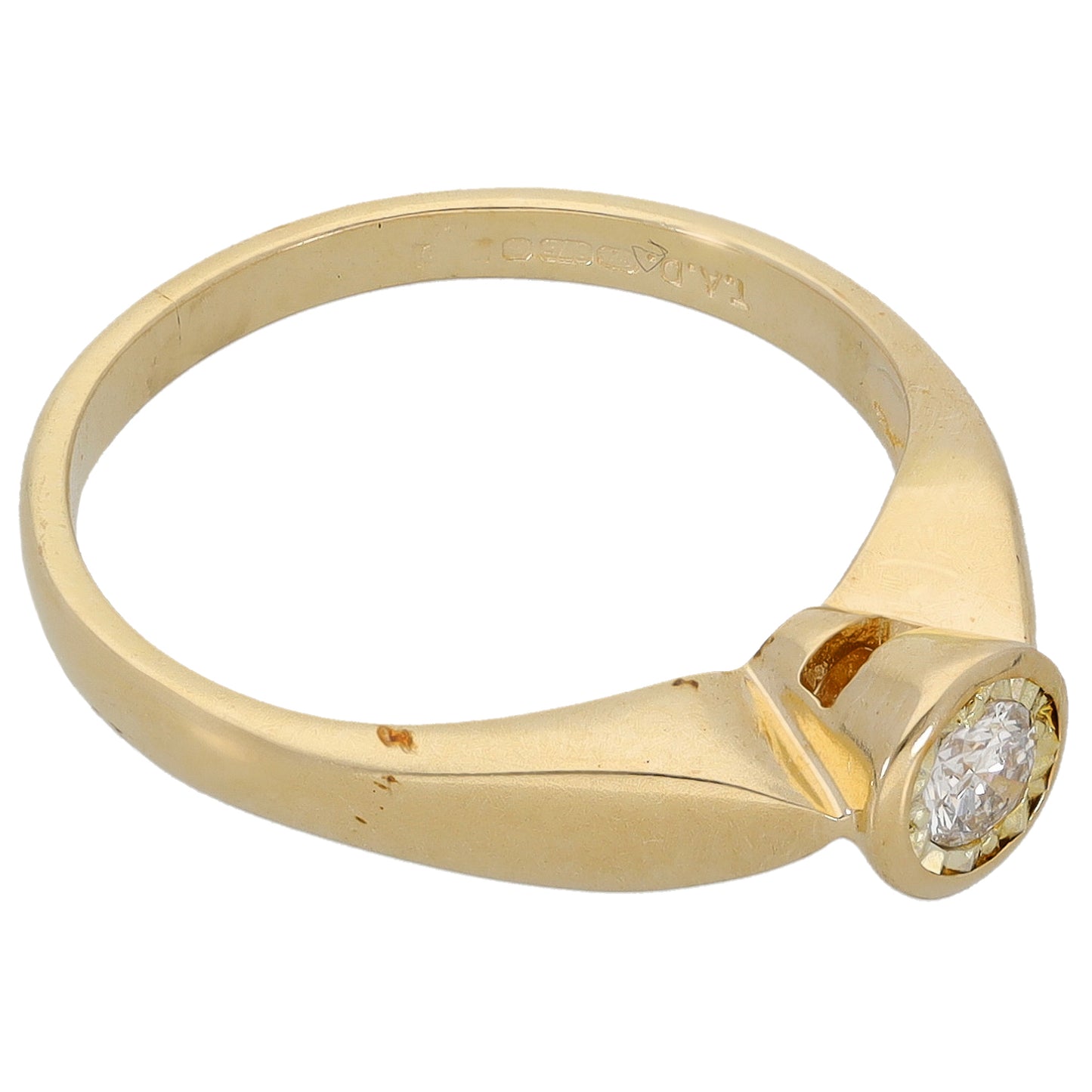 9ct Gold 0.12ct Diamond Solitaire Ring Size L