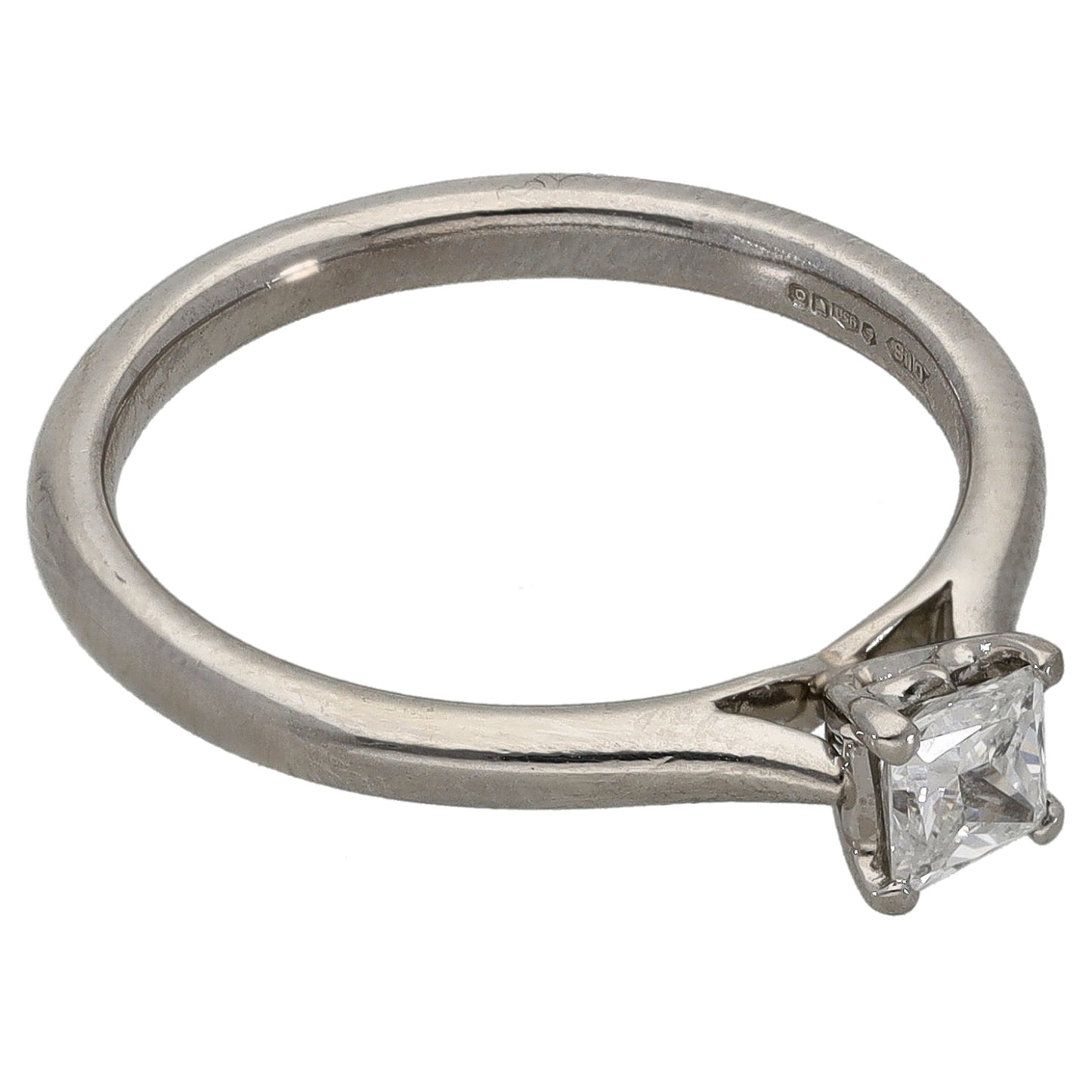 Platinum 0.32ct Diamond Solitaire Ring Size L