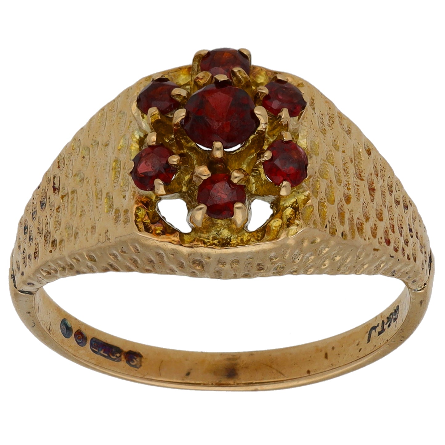 9ct Gold Garnet Dress/Cocktail Ring Size N