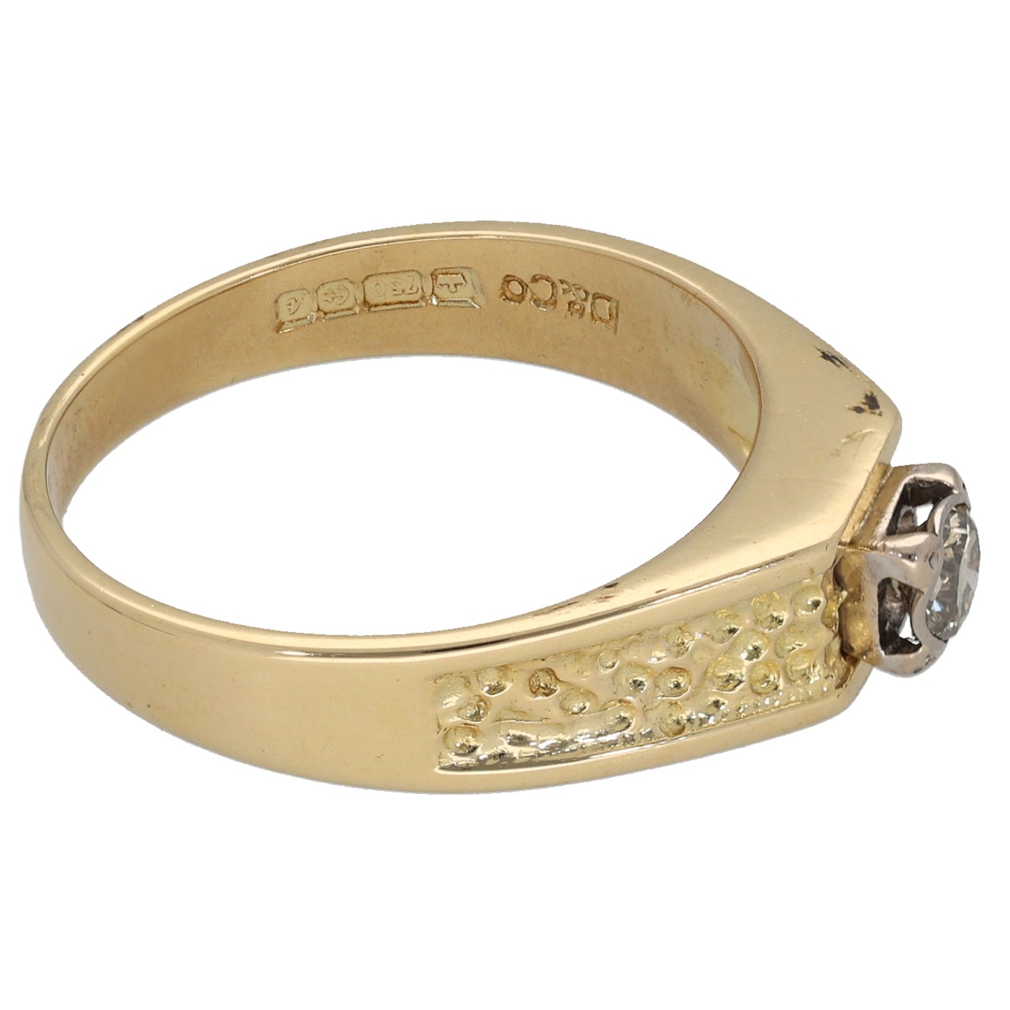 18ct Gold 0.15ct Diamond Solitaire Ring Size M