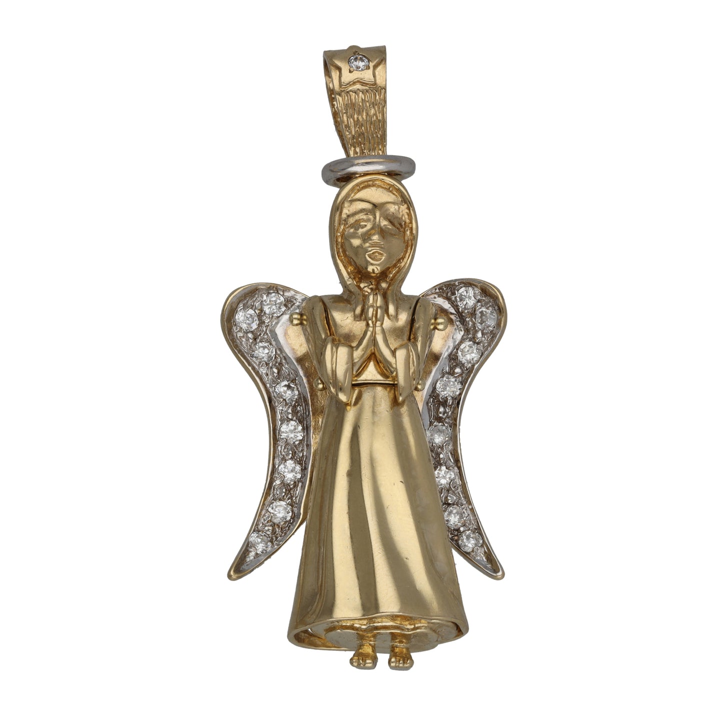 9ct Gold Cubic Zirconia Angel Pendant