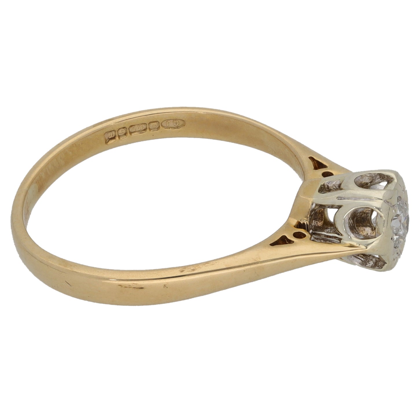 9ct Gold 0.10ct Diamond Solitaire Ring Size K