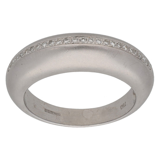 18ct White Gold 0.13ct Diamond Half Eternity Ring Size M