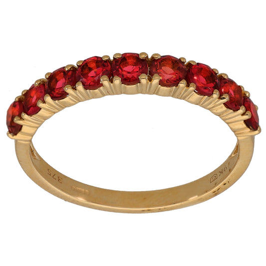 9ct Gold Tourmaline Half Eternity Ring Size P