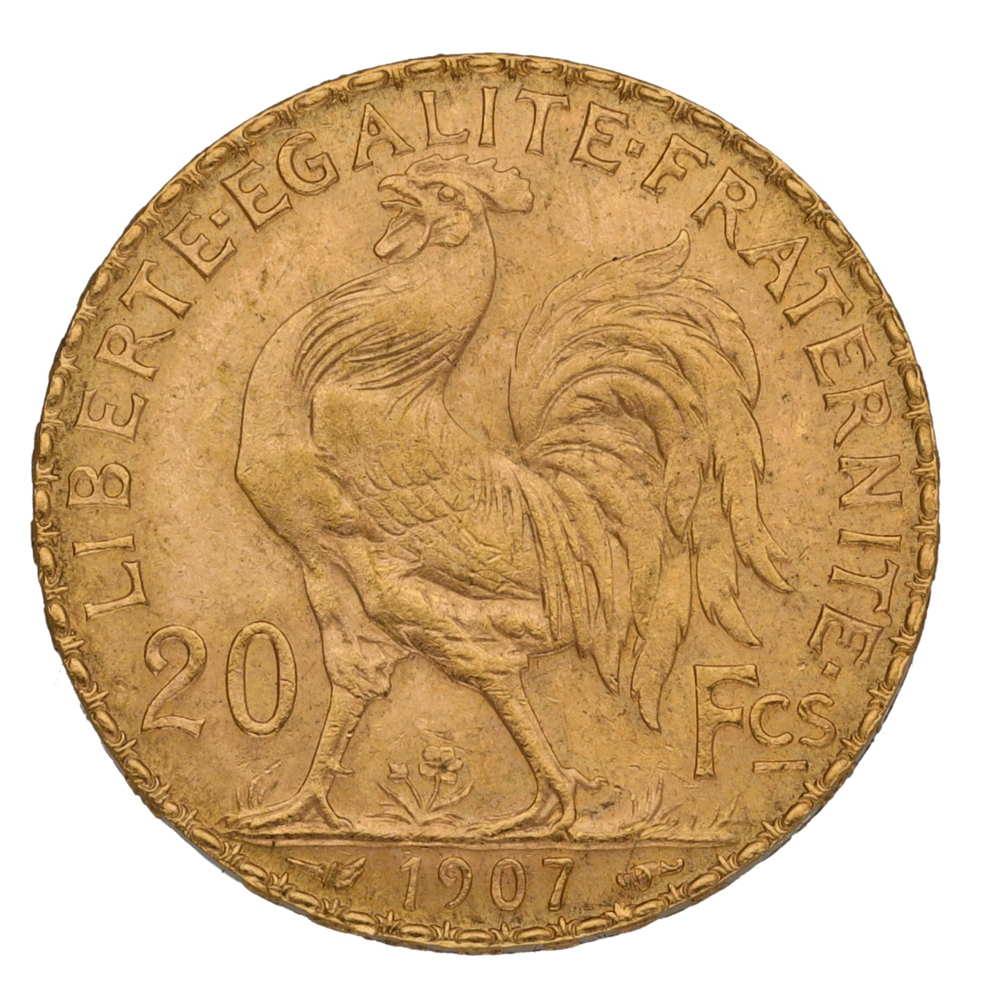22ct Gold French 20 Francs Coin 1907