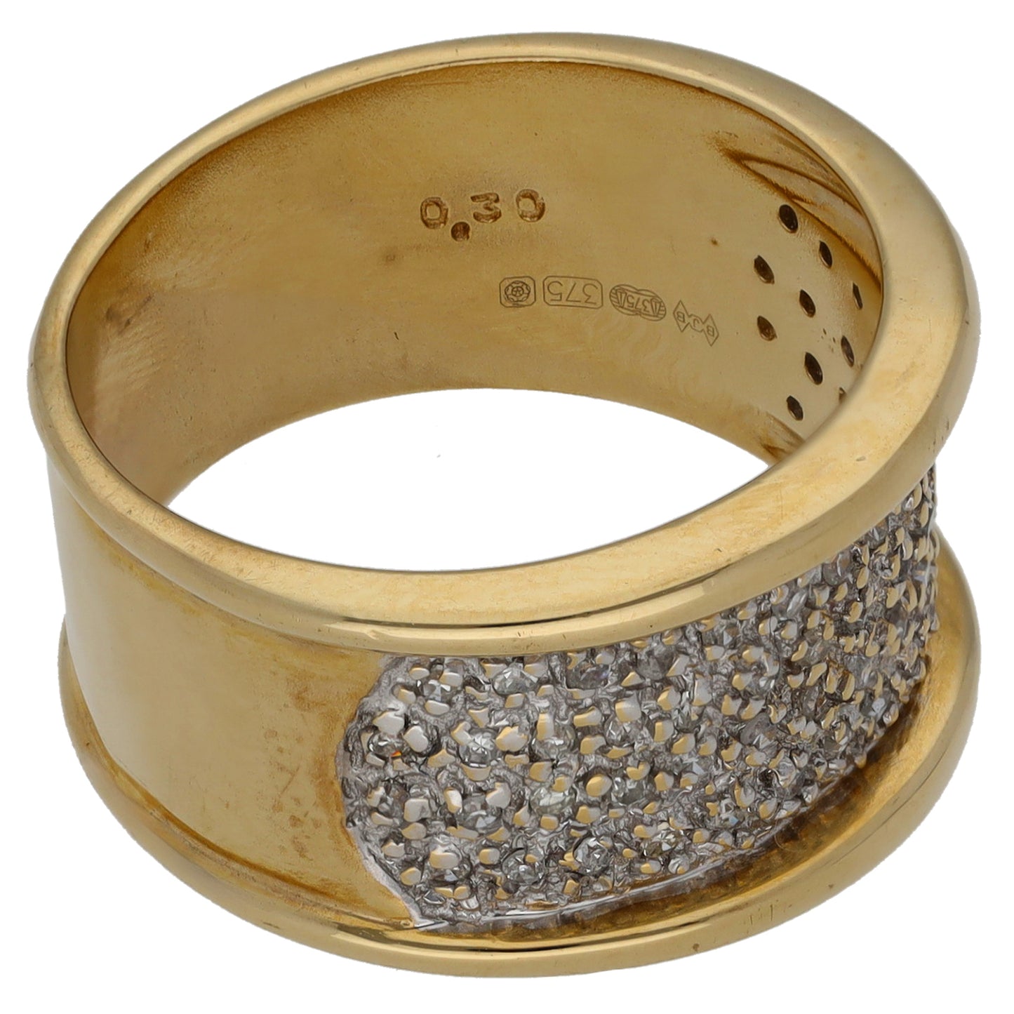 9ct Gold 0.30ct Diamond Alternative Ring Size P